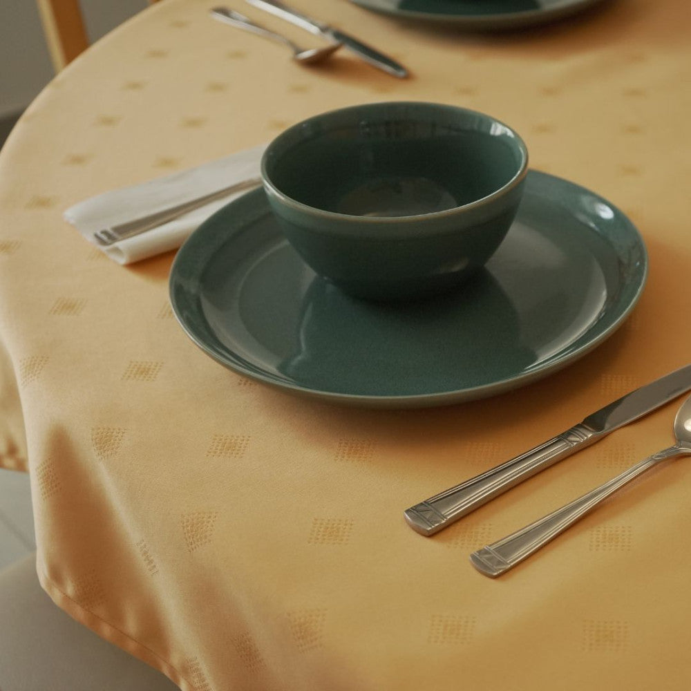 Fleckenabweisende Tischdecke - 50% Baumwolle - 50% Polyester - Lachs