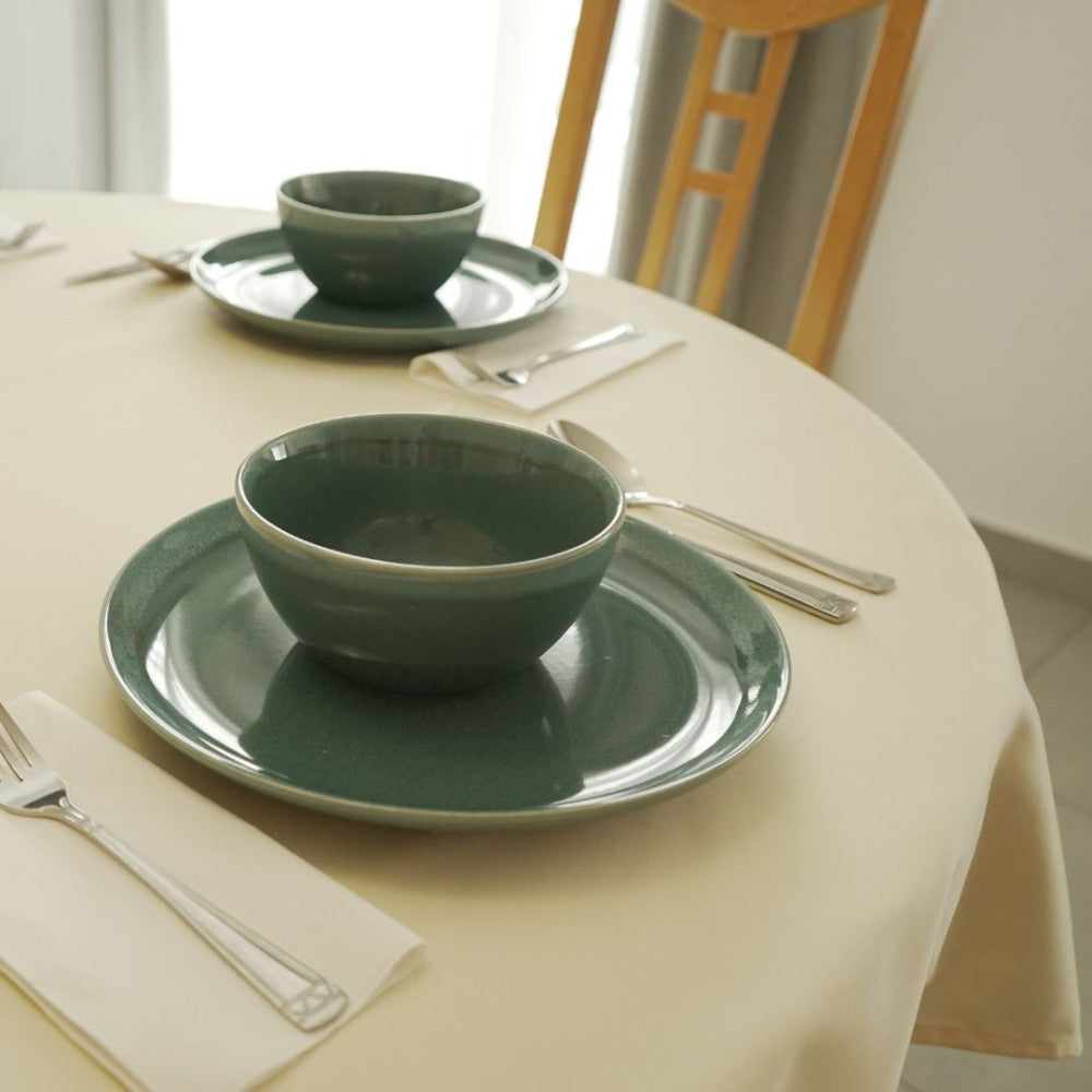 Stain-resistant tablecloth - 50% cotton - 50% polyester - Cream