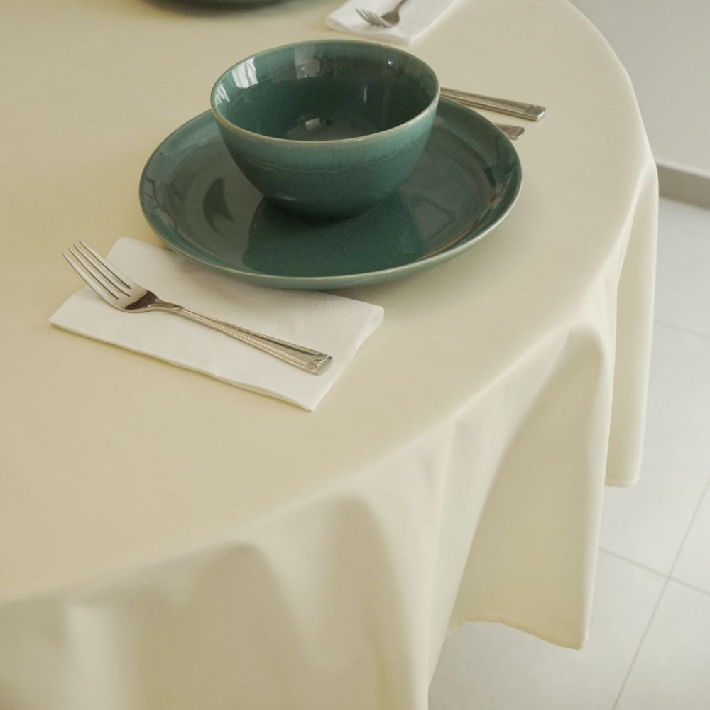 Stain-resistant tablecloth - 50% cotton - 50% polyester - Cream
