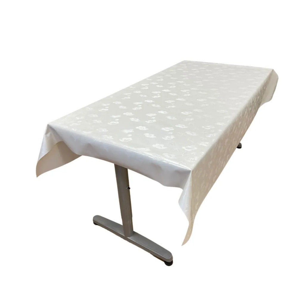 Wachstuch-Tischdecke - Premium-Qualität! - Elegantes weißes Muster