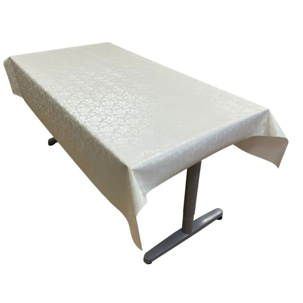 Wachstuch-Tischdecke - Premium-Qualität! - Elegantes Ecru-Muster