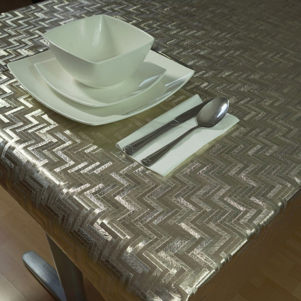 Gold-Wachstuch-Tischdecke - Premium-Qualität - Goldfarbe