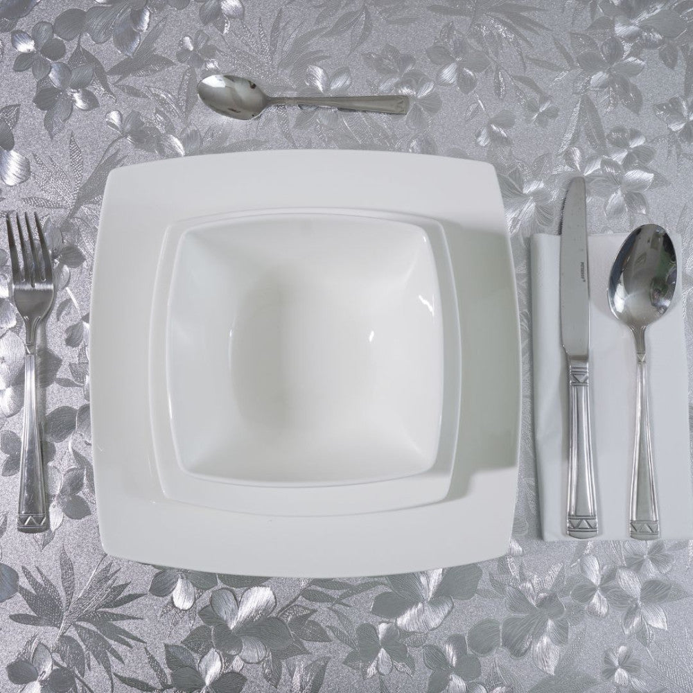 Gold-Wachstuch-Tischdecke - Premium-Qualität! - Silberfarbe