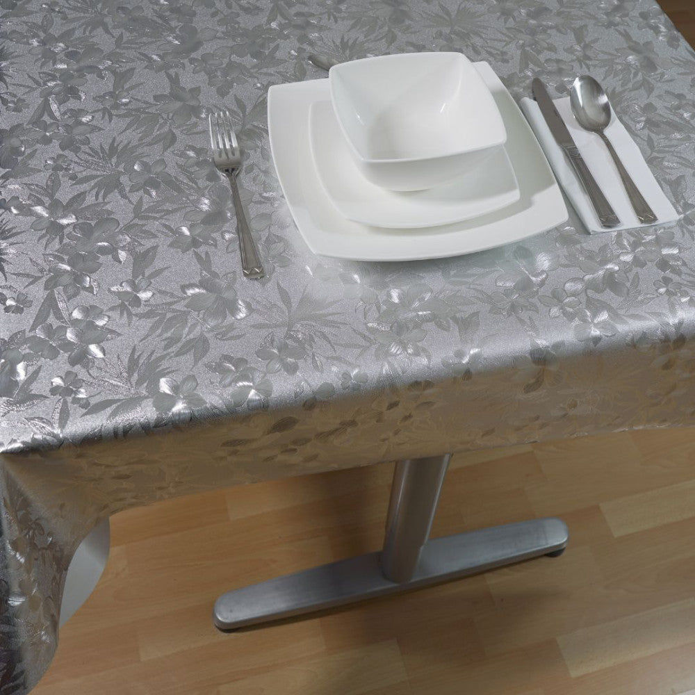 Gold-Wachstuch-Tischdecke - Premium-Qualität! - Silberfarbe