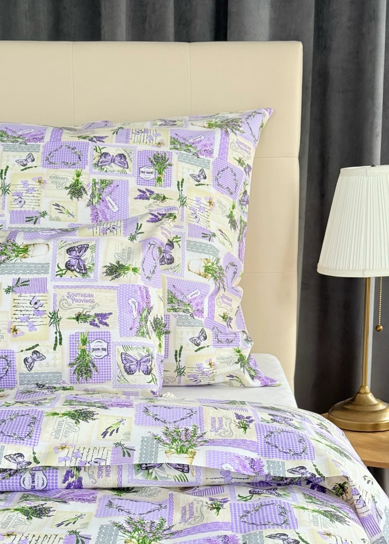 Cotton bed linen set - Blue circles