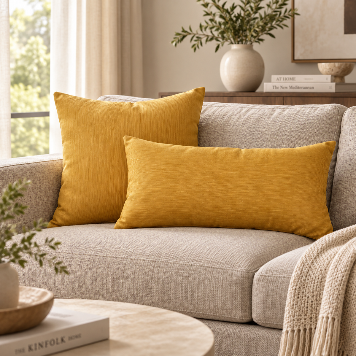 Decorative cushion (with insert) 45x45 cm (cream)