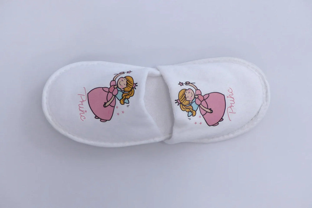 Einweg-Kinderhausschuhe mit Prinzessinnenmuster für Hotels – Premium-Qualität!